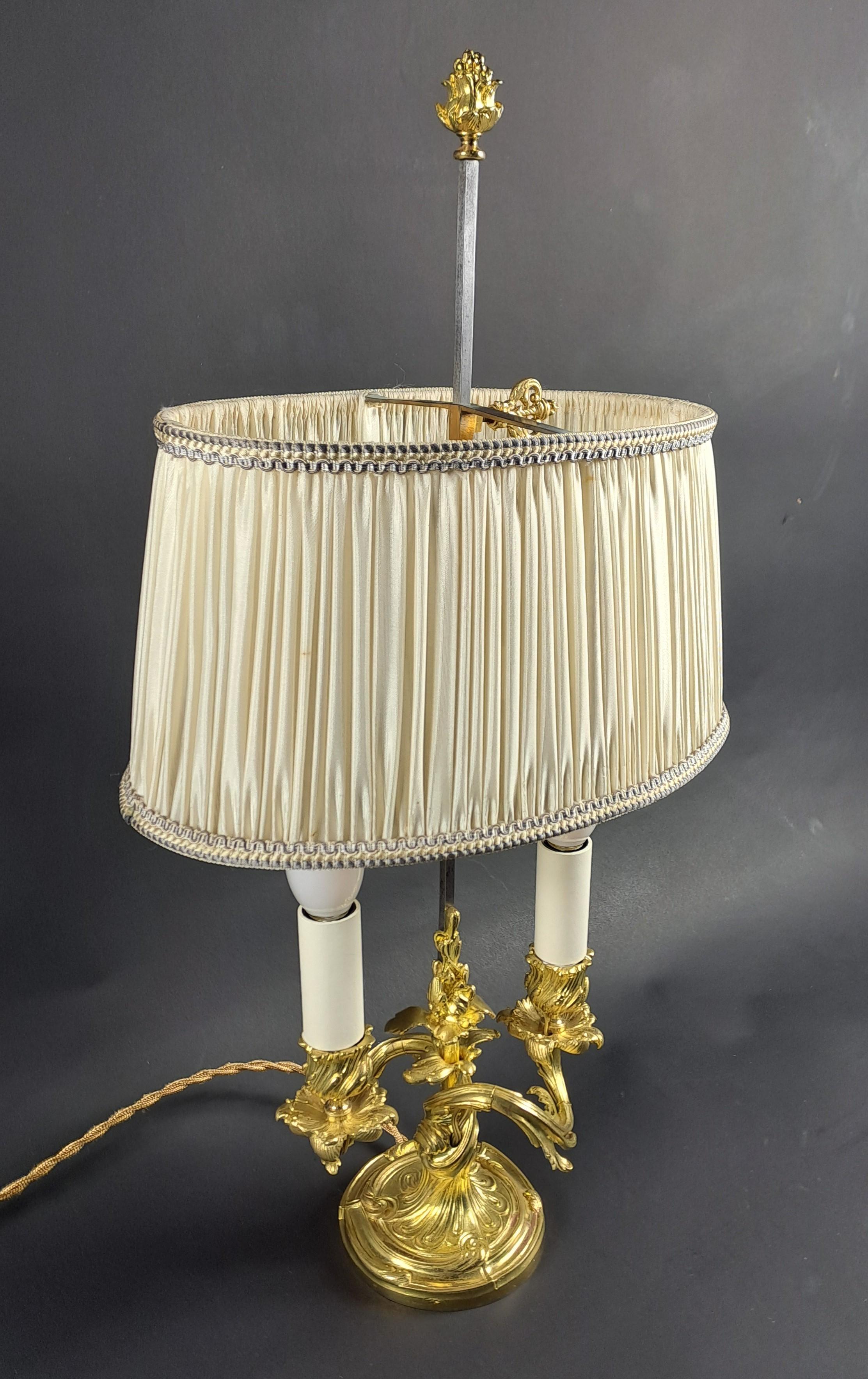 Gilded Bronze Rocaille Lamp For Sale 1