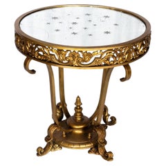 Runder Glastisch aus vergoldeter Bronze, Louis XV, 20.