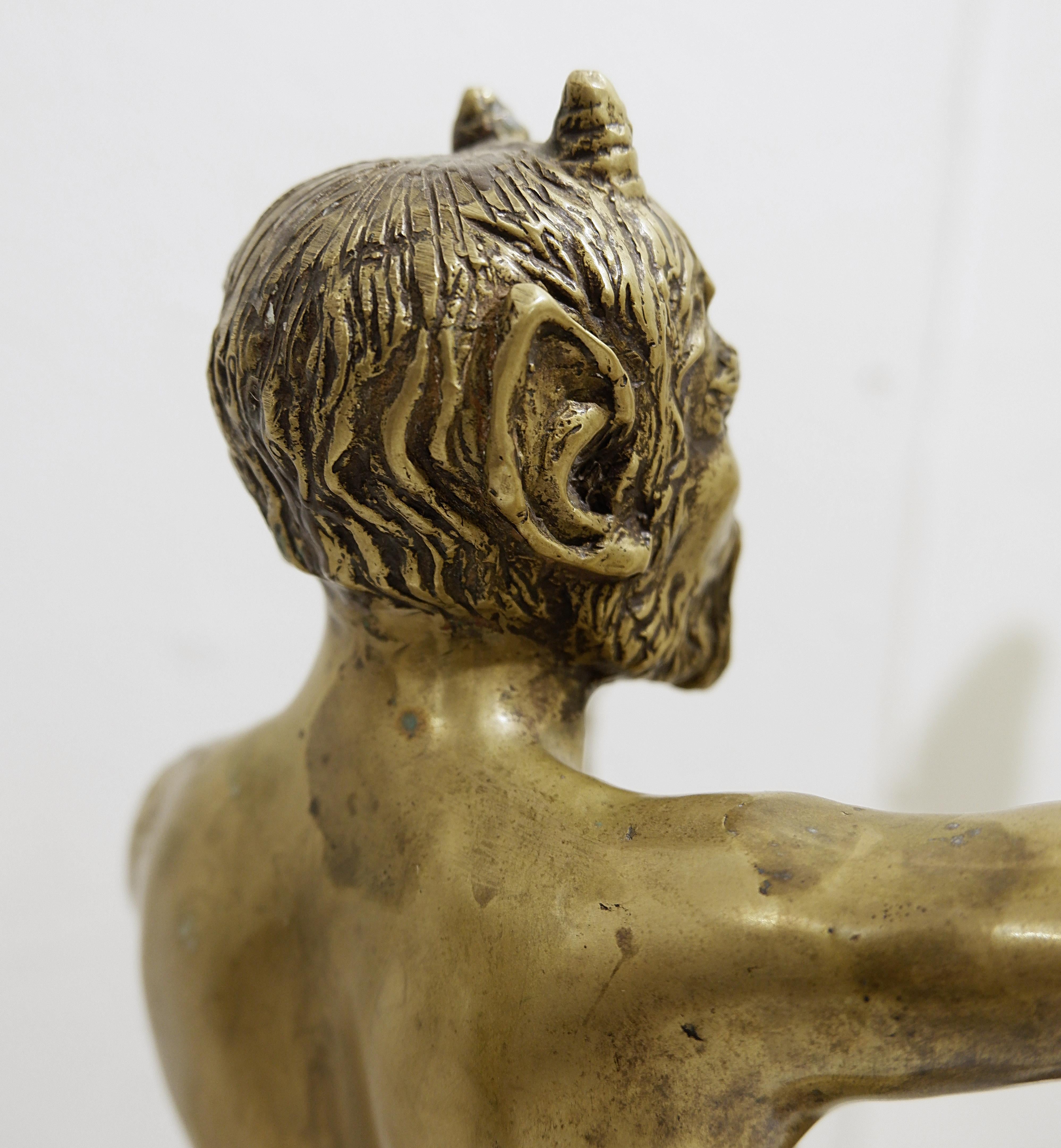 Gilded Bronze Satyr Couple Candle Holders For Sale 10
