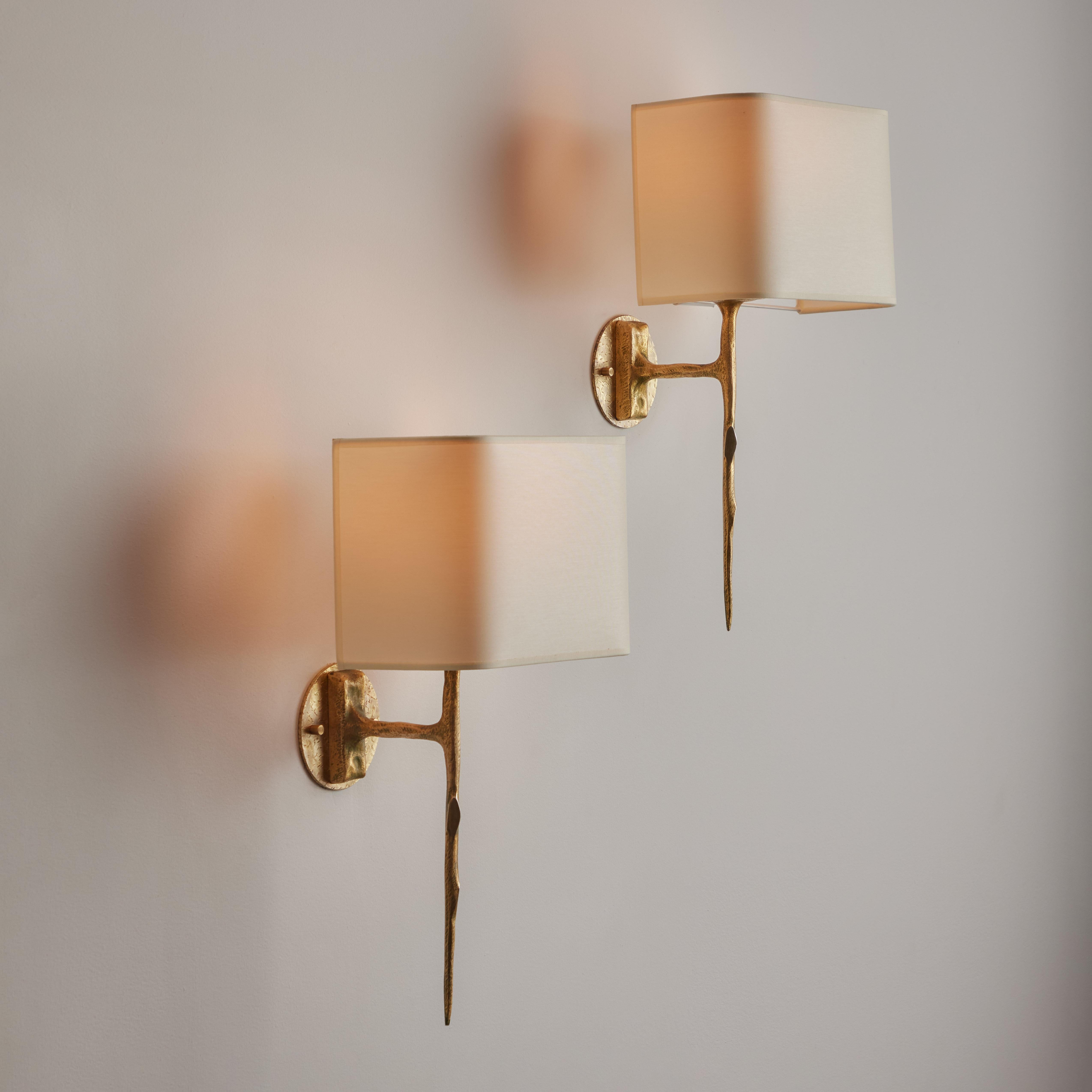 Gilded Bronze Sconces by Maison Arlus For Sale 2