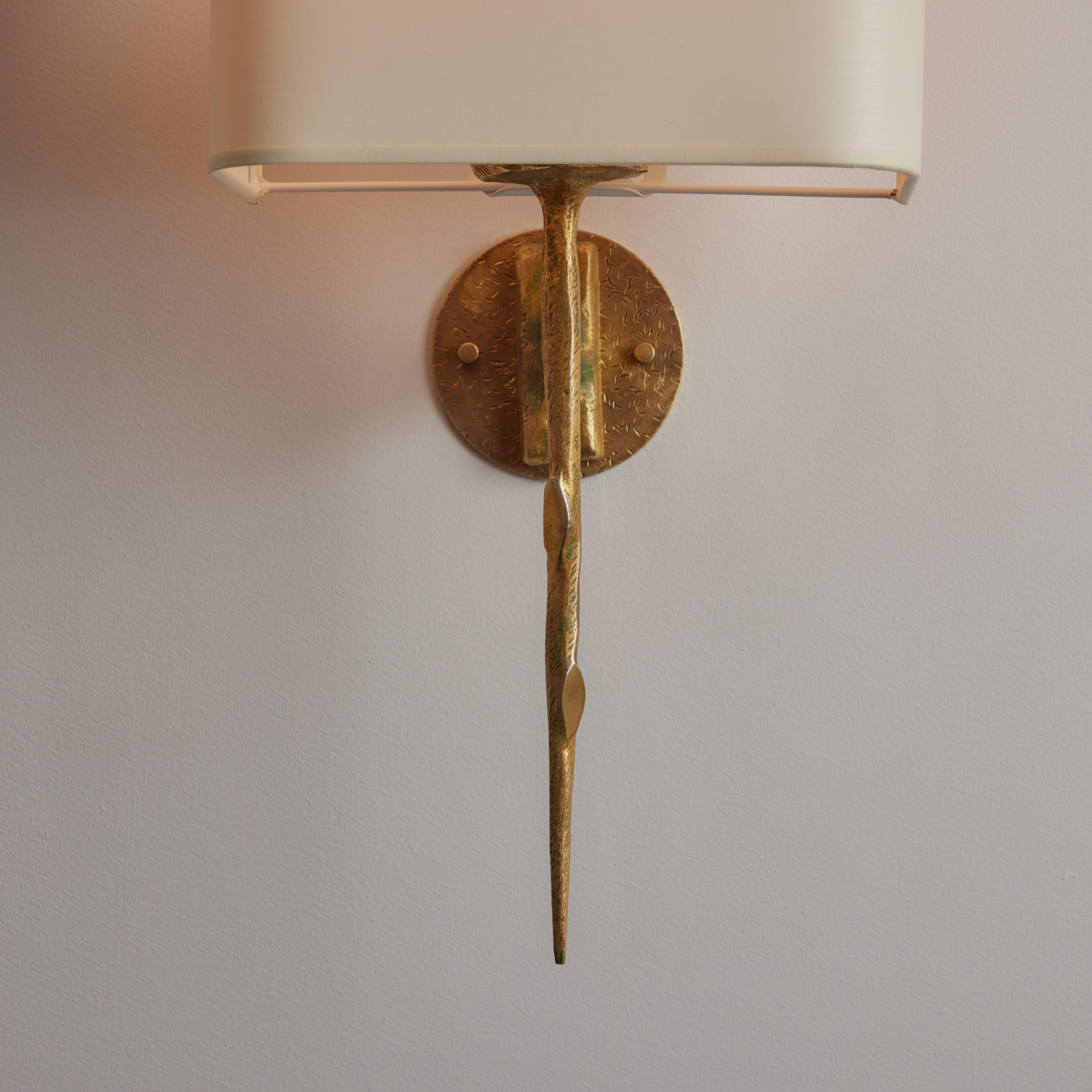 Gilded Bronze Sconces by Maison Arlus For Sale 5