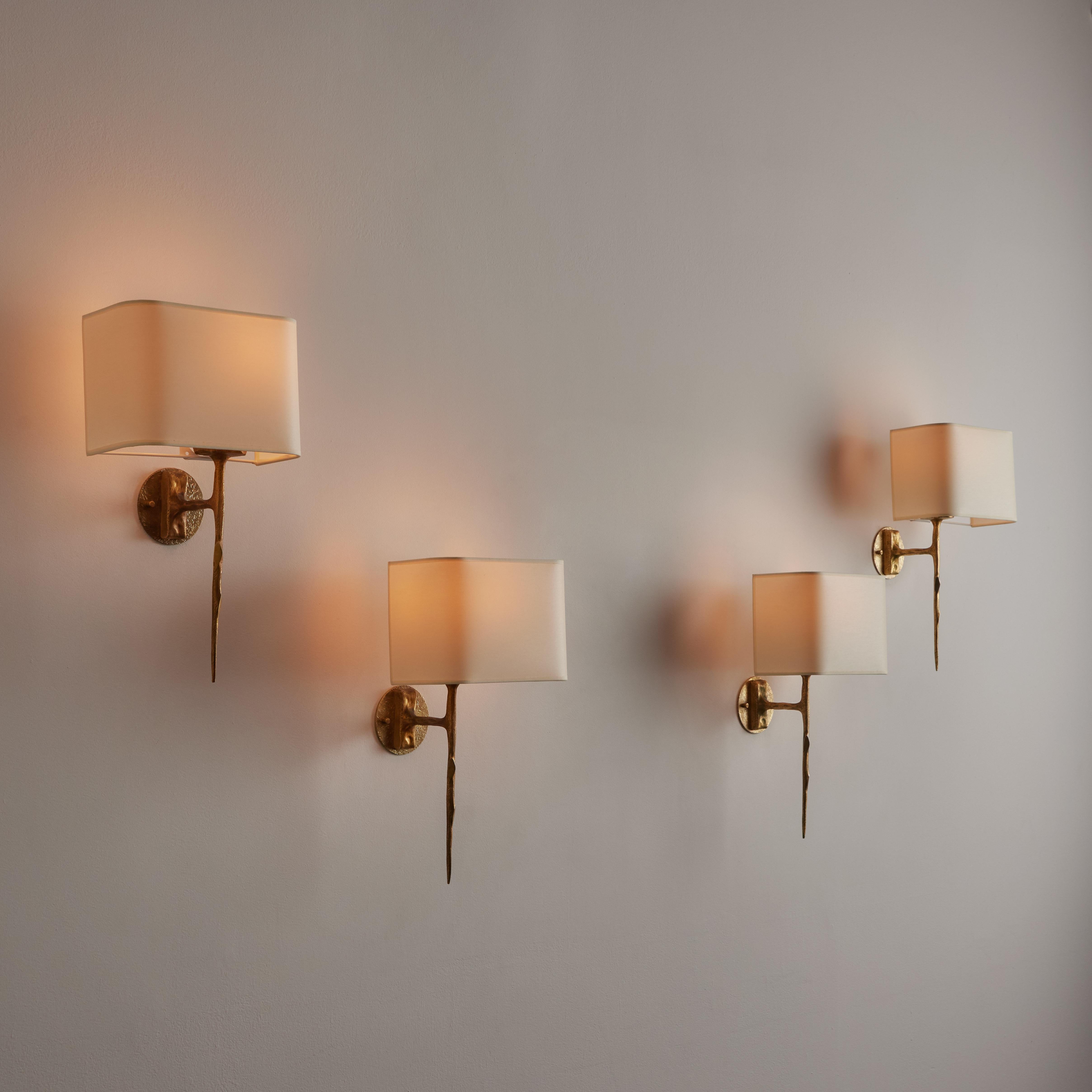 Brass Gilded Bronze Sconces by Maison Arlus For Sale