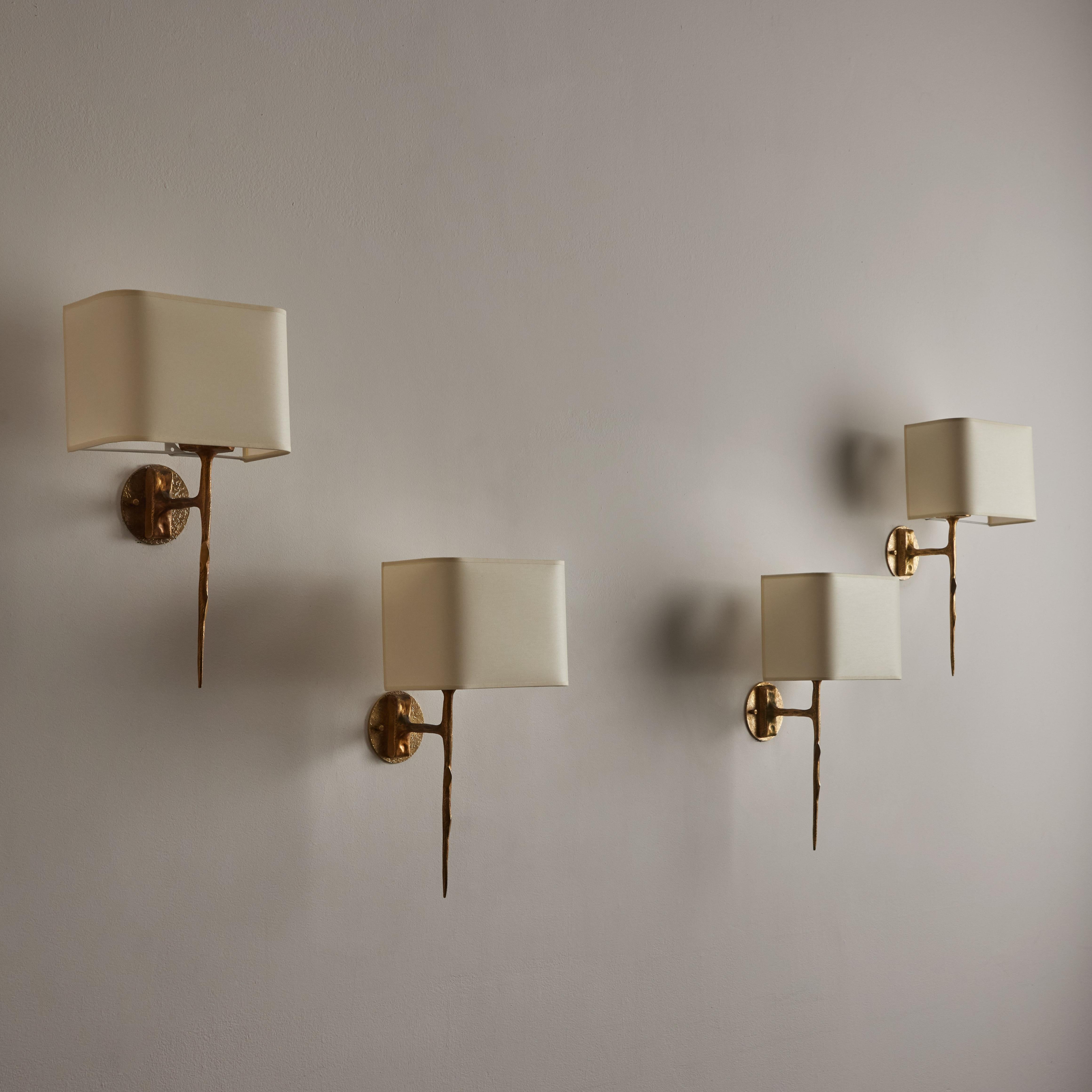 Gilded Bronze Sconces by Maison Arlus For Sale 1
