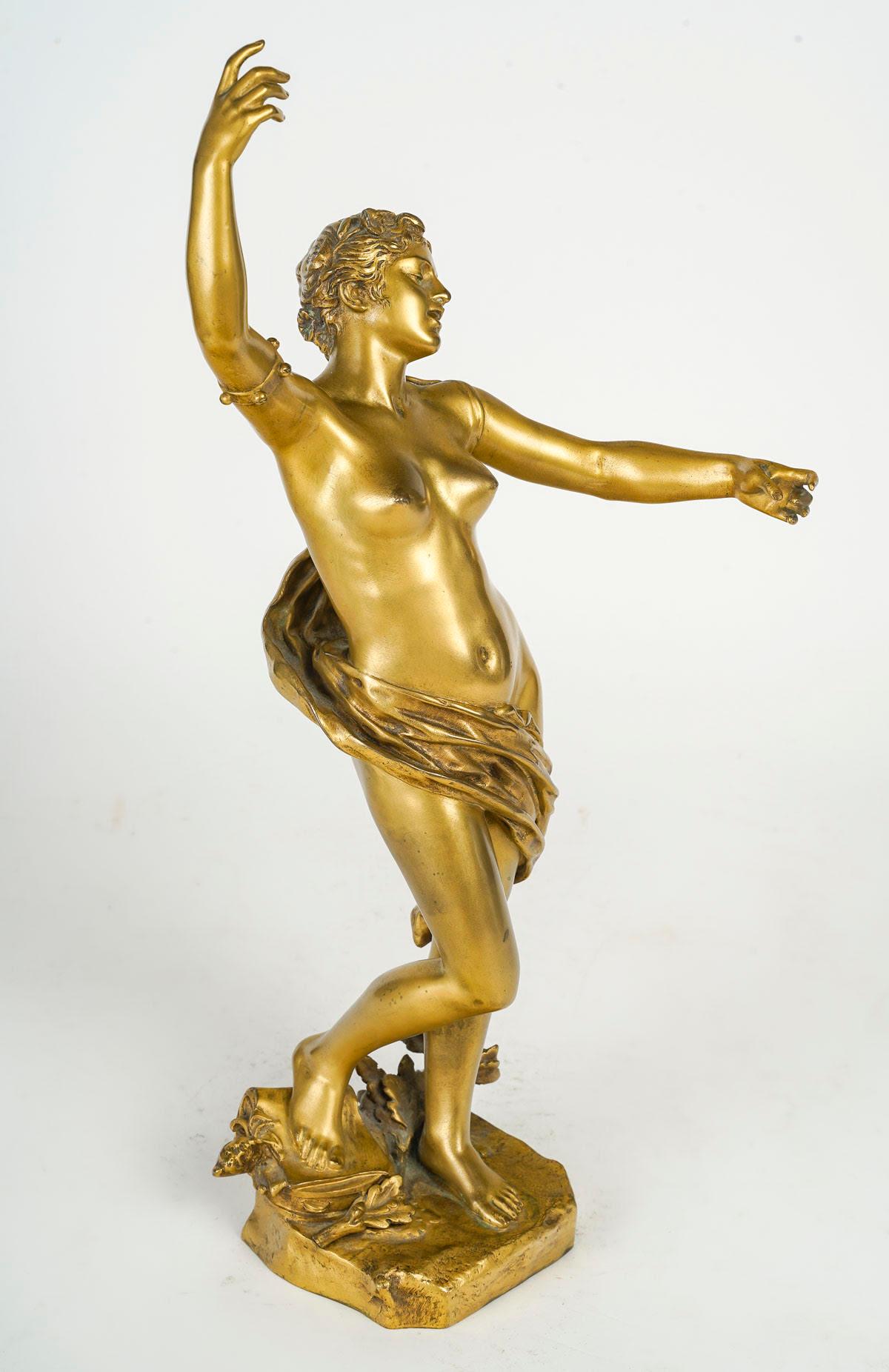 Bronze Sculpture en bronze doré de Felix Charpentier, XIXe siècle, période Napoléon III. en vente
