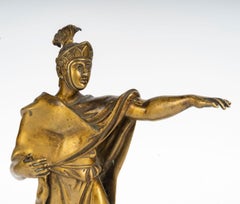 Gilded Bronze Sculpture of a Roman, 20th Century, Greco Roman Style.