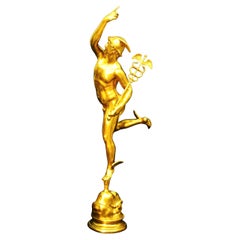 Sculpture d'Hermès en bronze doré