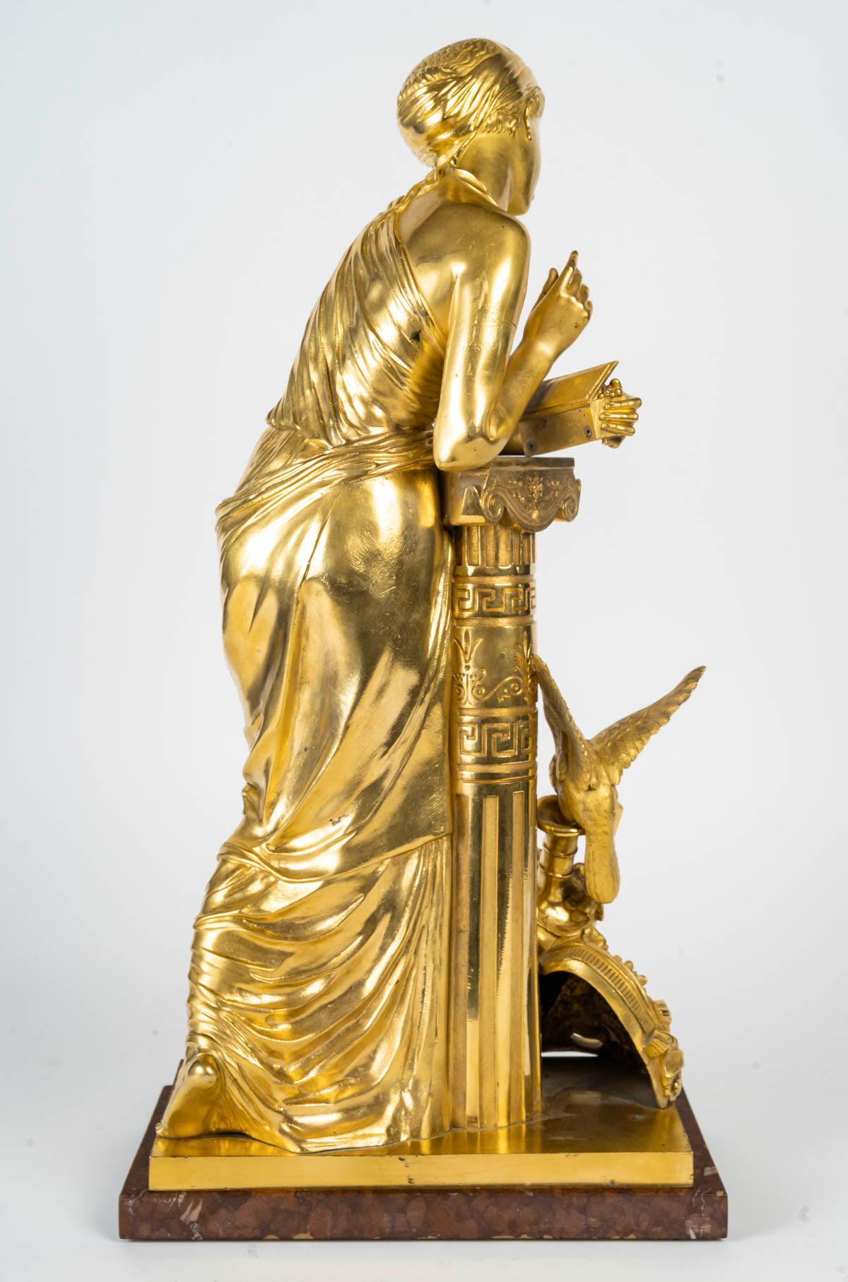 Bronze Sculpture de Pandora en bronze doré, période Napoléon III, XIXe siècle.