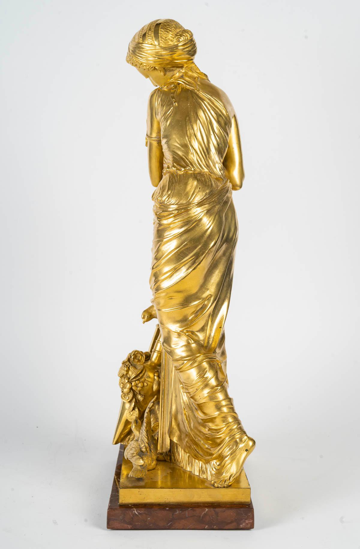Sculpture de Pandora en bronze doré, période Napoléon III, XIXe siècle. 1