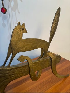 Gilded bronze sculpture of the enchanted snake & the fox