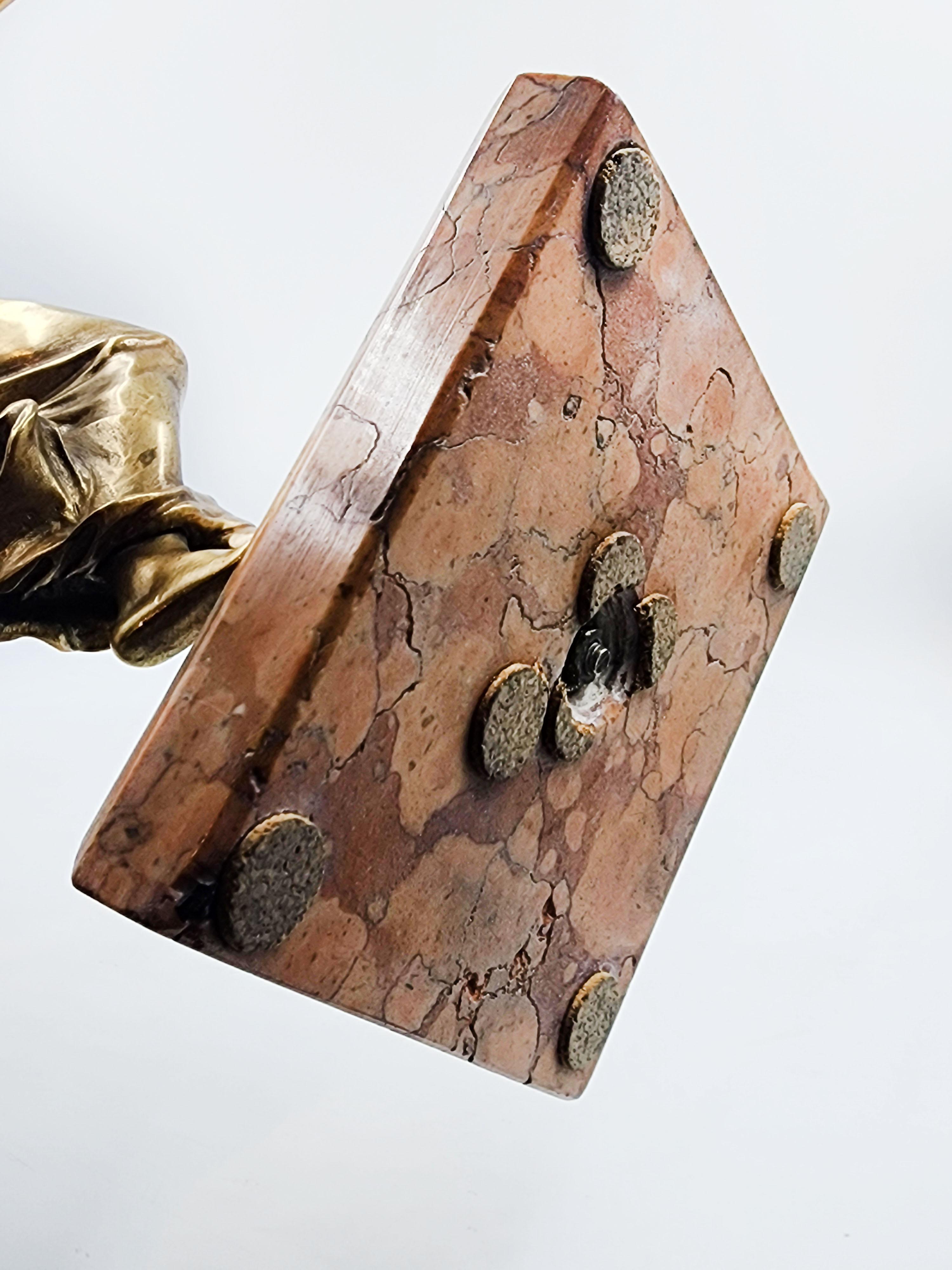 Bronze Gilded bronze sculpture with marble 
