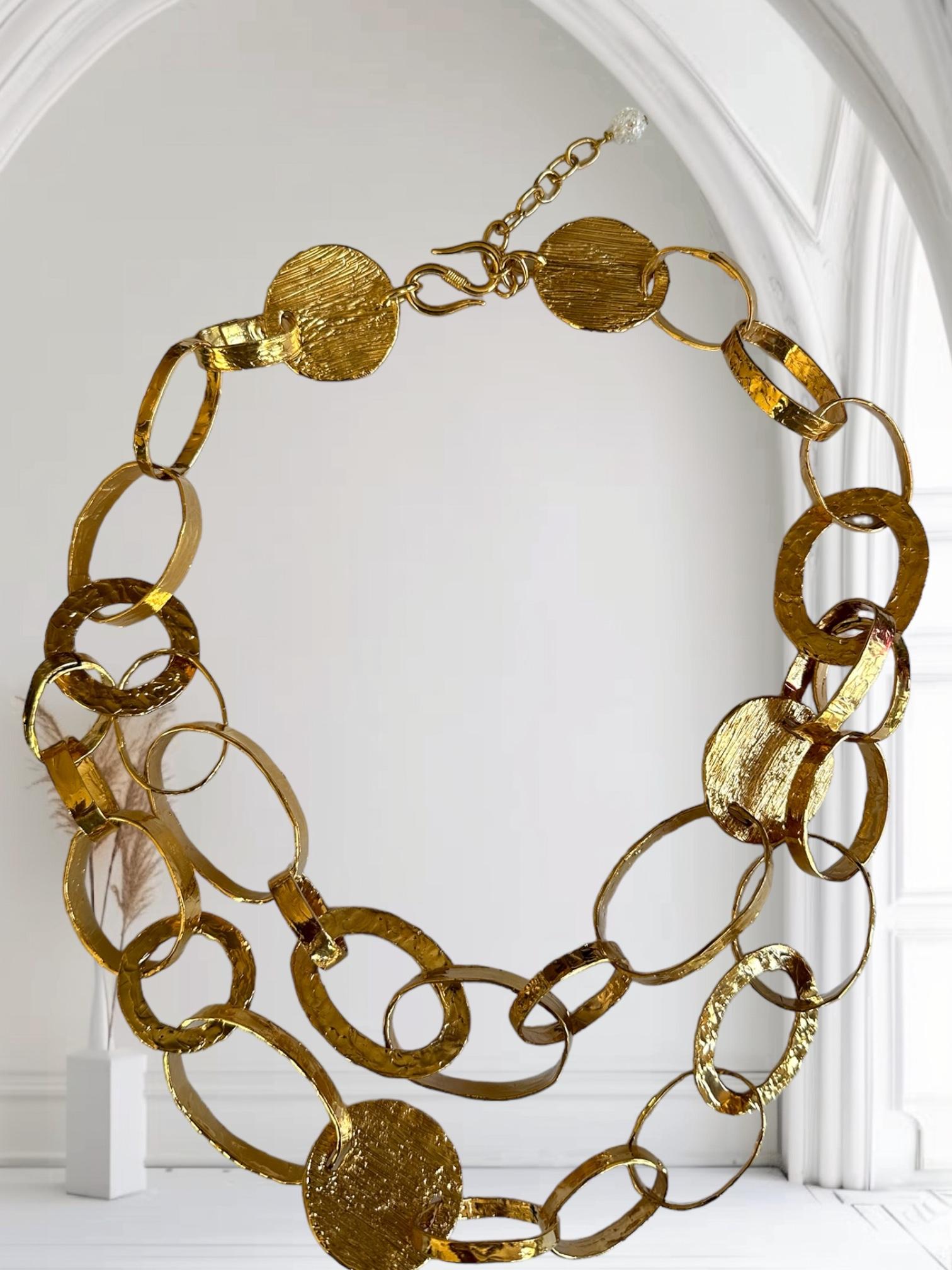 Gilded Bronze Single Loop Clip Earrings For Sale 5