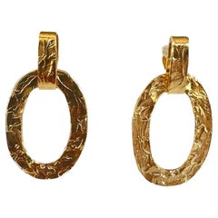 Gilded Bronze Single Loop Clip Earrings