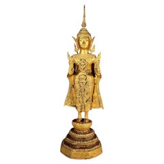 Gilded Bronze Standing Figure From Thailand