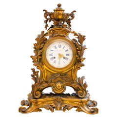 Antique Gilded Bronze Table Clock