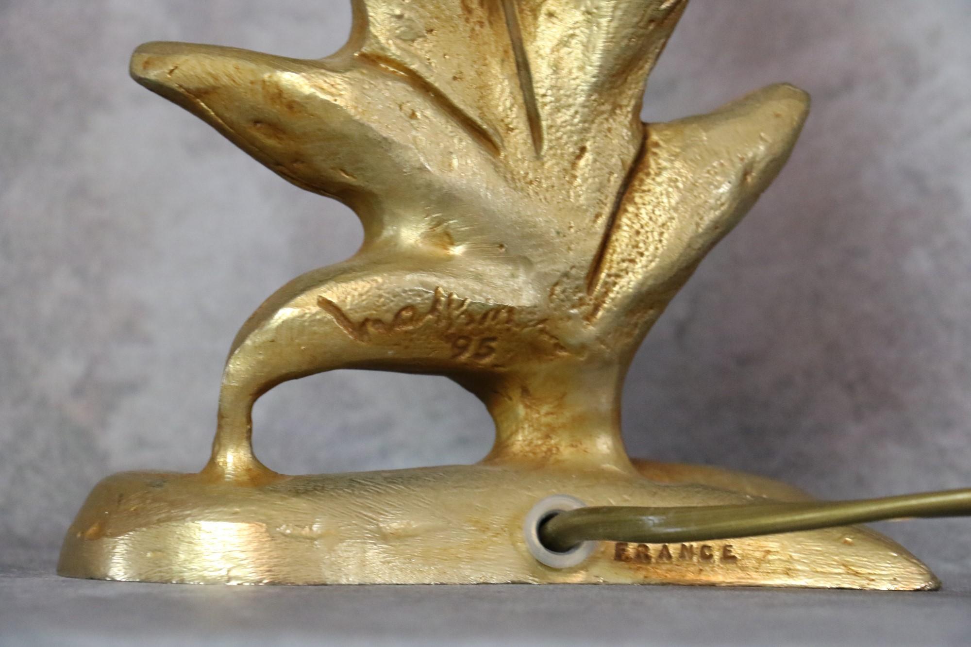 Lampe de bureau en bronze doré Georges Mathias pour Fondica, France, époque Cazenove 2