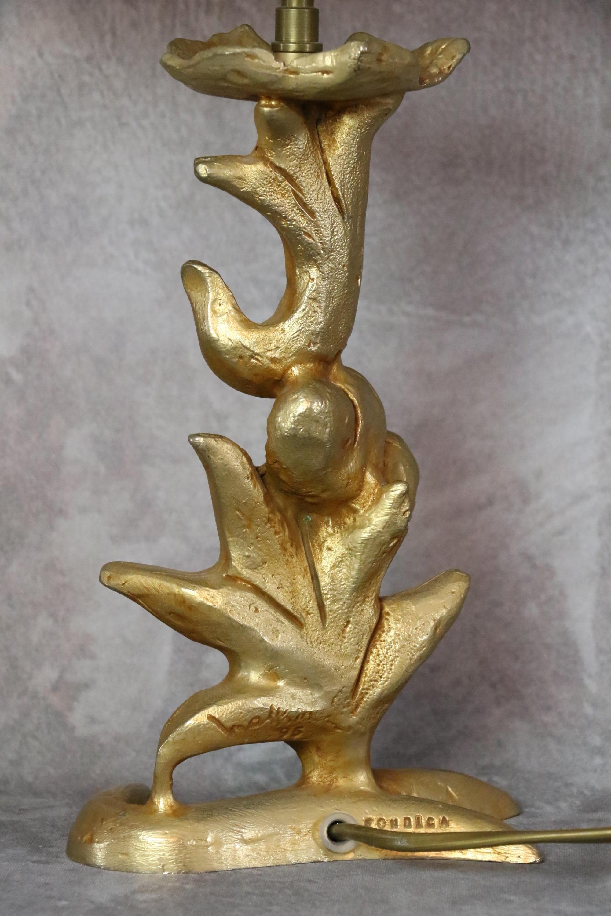 Lampe de bureau en bronze doré Georges Mathias pour Fondica, France, époque Cazenove 3
