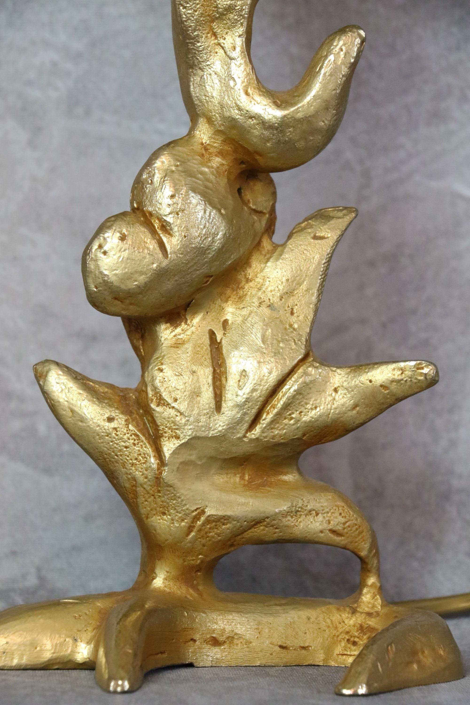 20ième siècle Lampe de bureau en bronze doré Georges Mathias pour Fondica, France, époque Cazenove