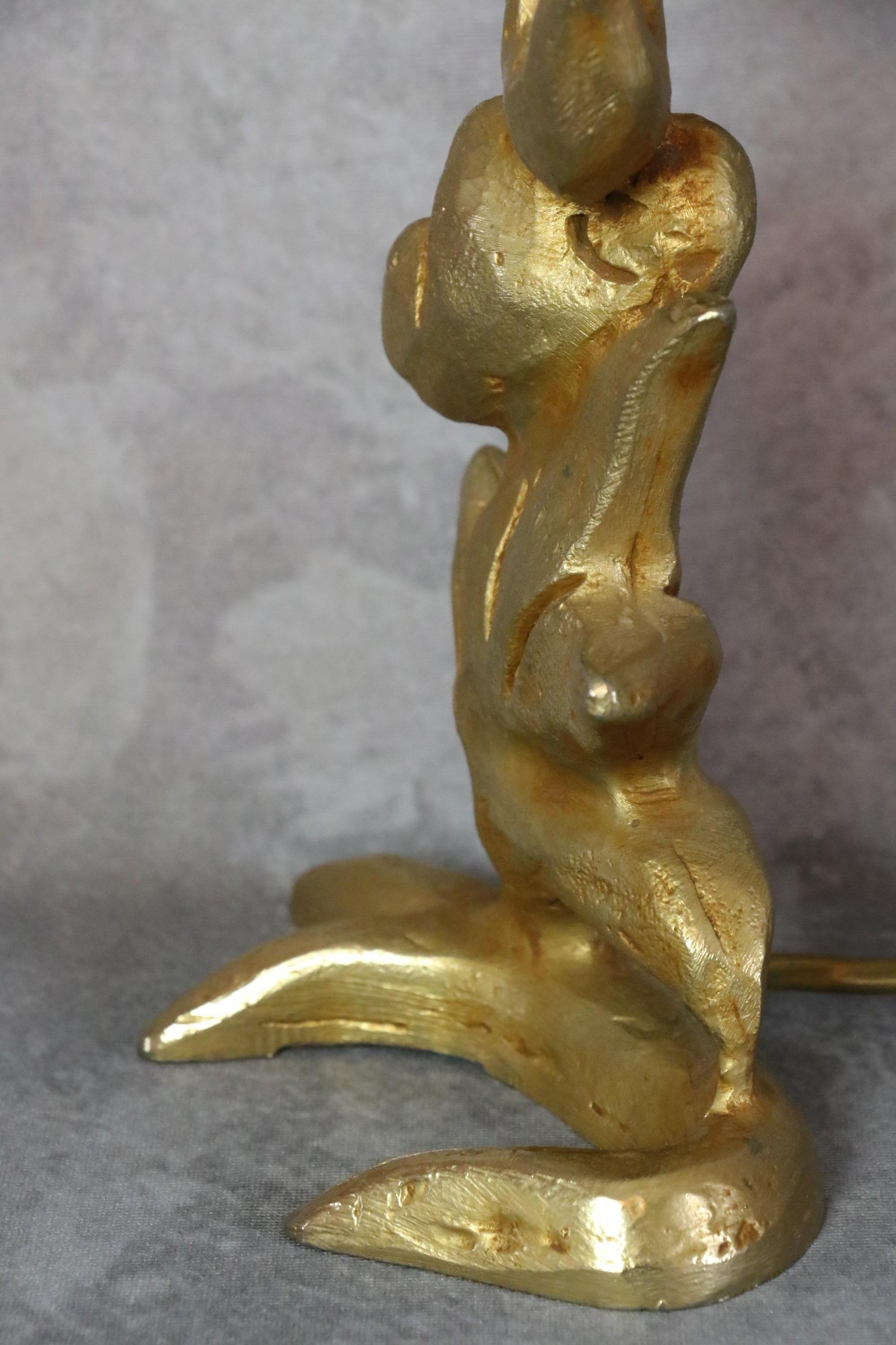 Lampe de bureau en bronze doré Georges Mathias pour Fondica, France, époque Cazenove 1