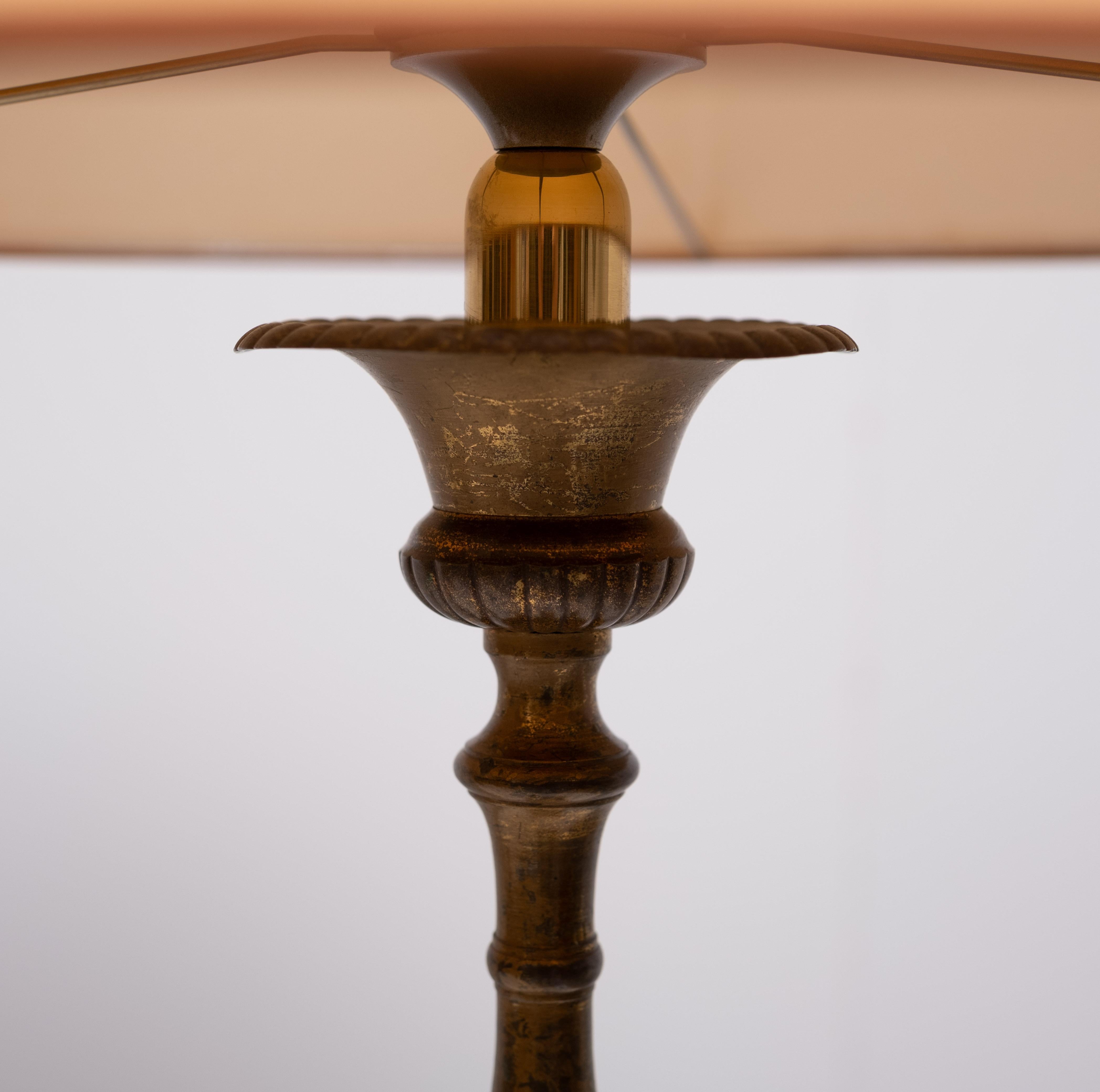 Lámparas de mesa de bronce dorado con pantallas Francia años 1880 Francés en venta
