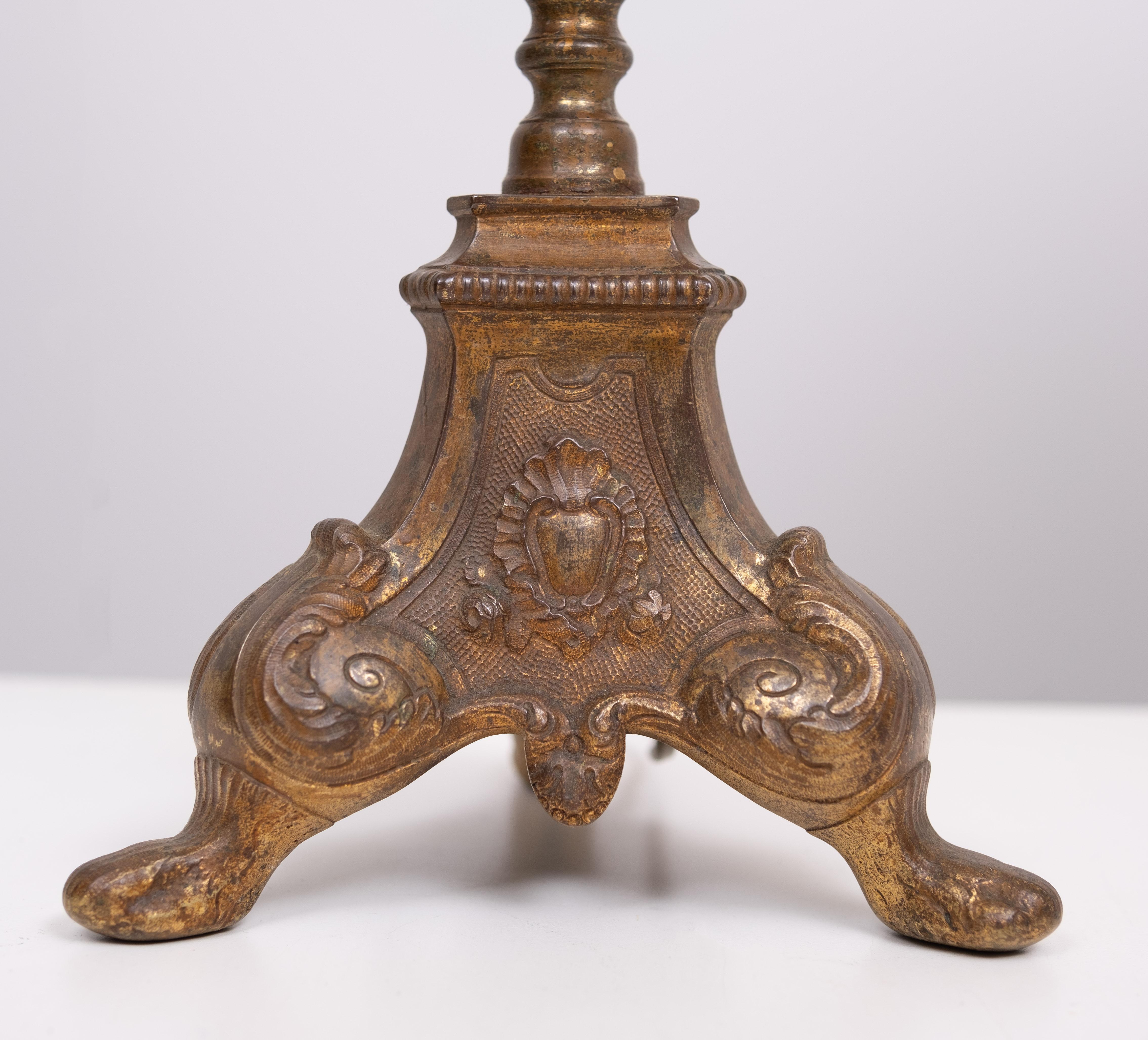 Lámparas de mesa de bronce dorado con pantallas Francia años 1880 Bronce en venta