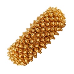 Gilded Brutalist Articulating Bracelet by Panetta, circa 1960s