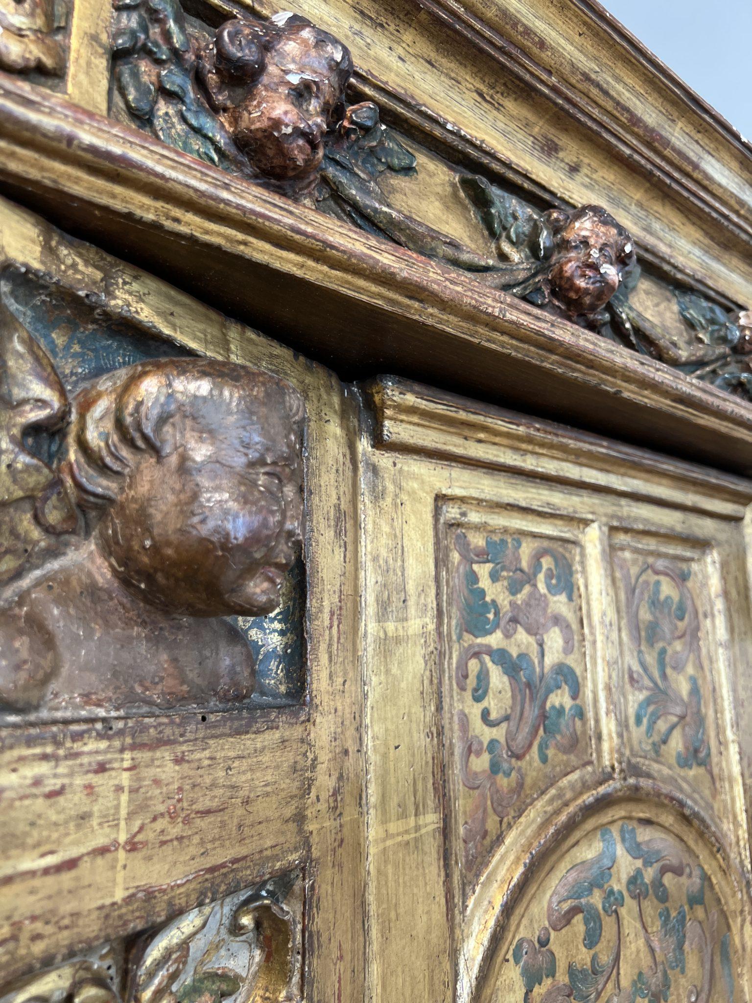Baroque Gilded Cabinet, 18th Century For Sale