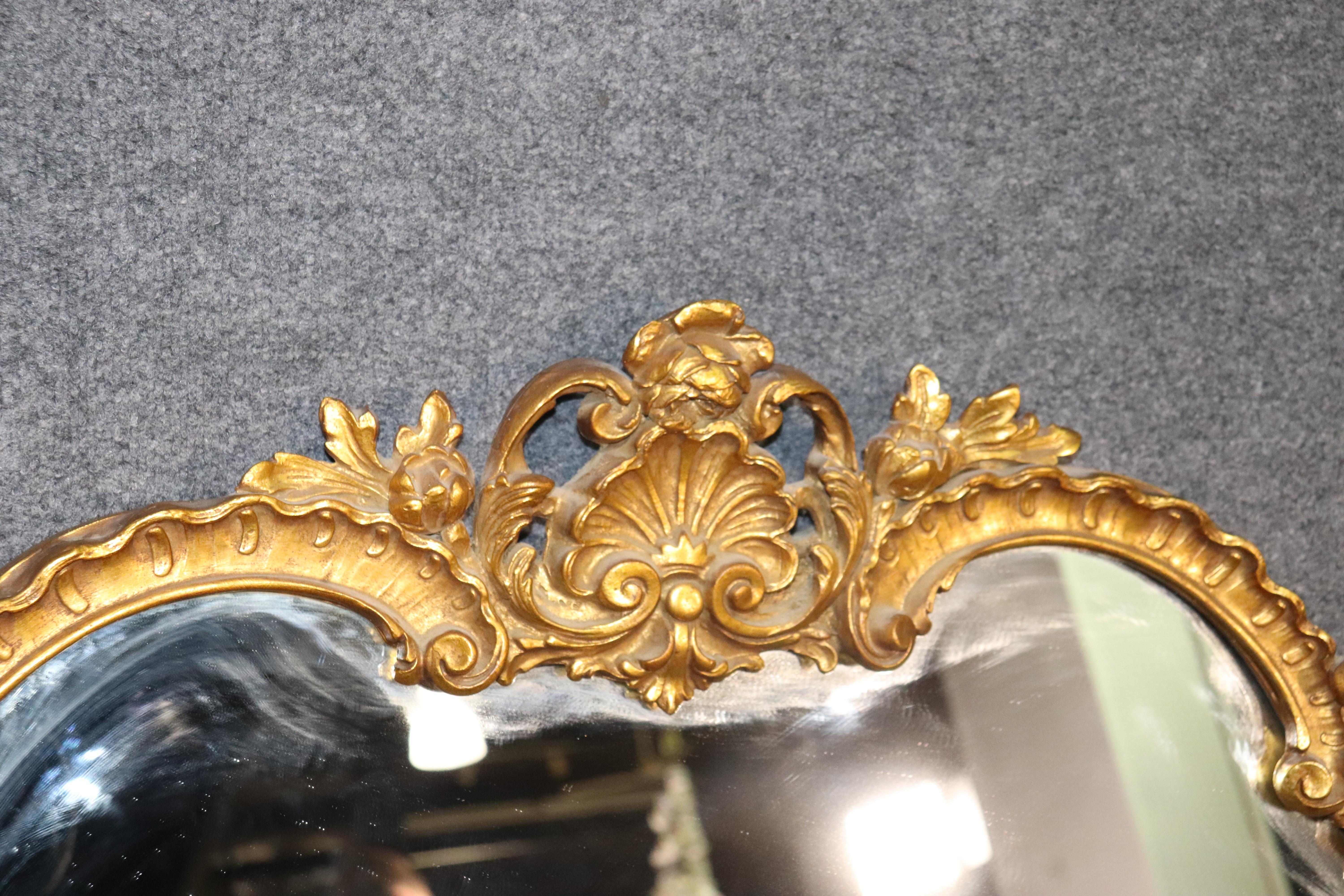 Gilded Carved French Louis XV Mantle Mantel Buffet Wall Mirror Decorative Arts 2