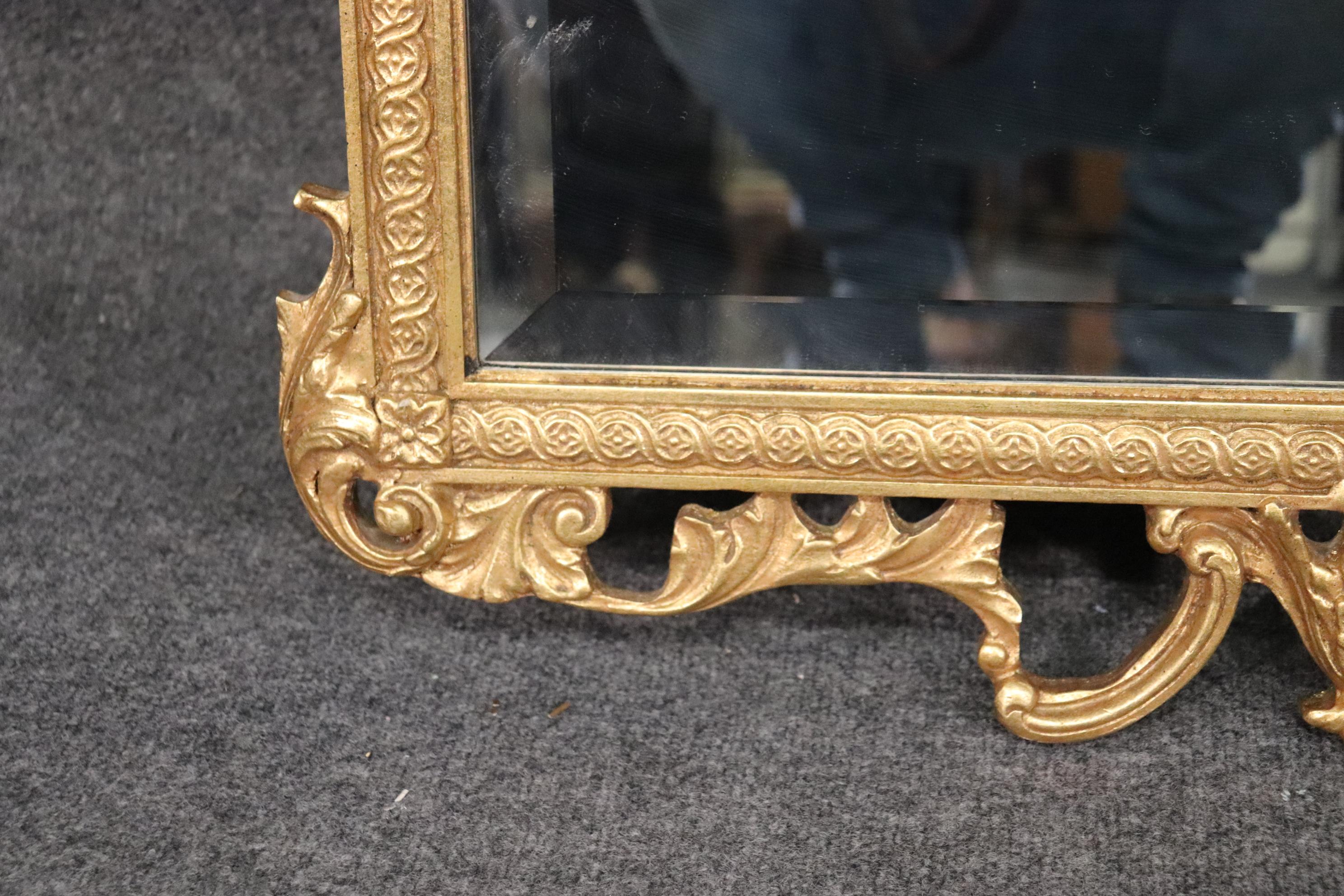 Gilded Carved French Louis XV Style Decorative Arts Beveled Glass Mirror 4