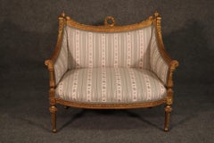 Vergoldete geschnitzte Französisch Kranz und Girlande Louis XVI Canape Marquis Settee