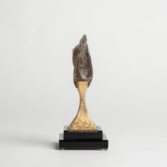 Gilded Carved Smokey Quartz Horse Bust