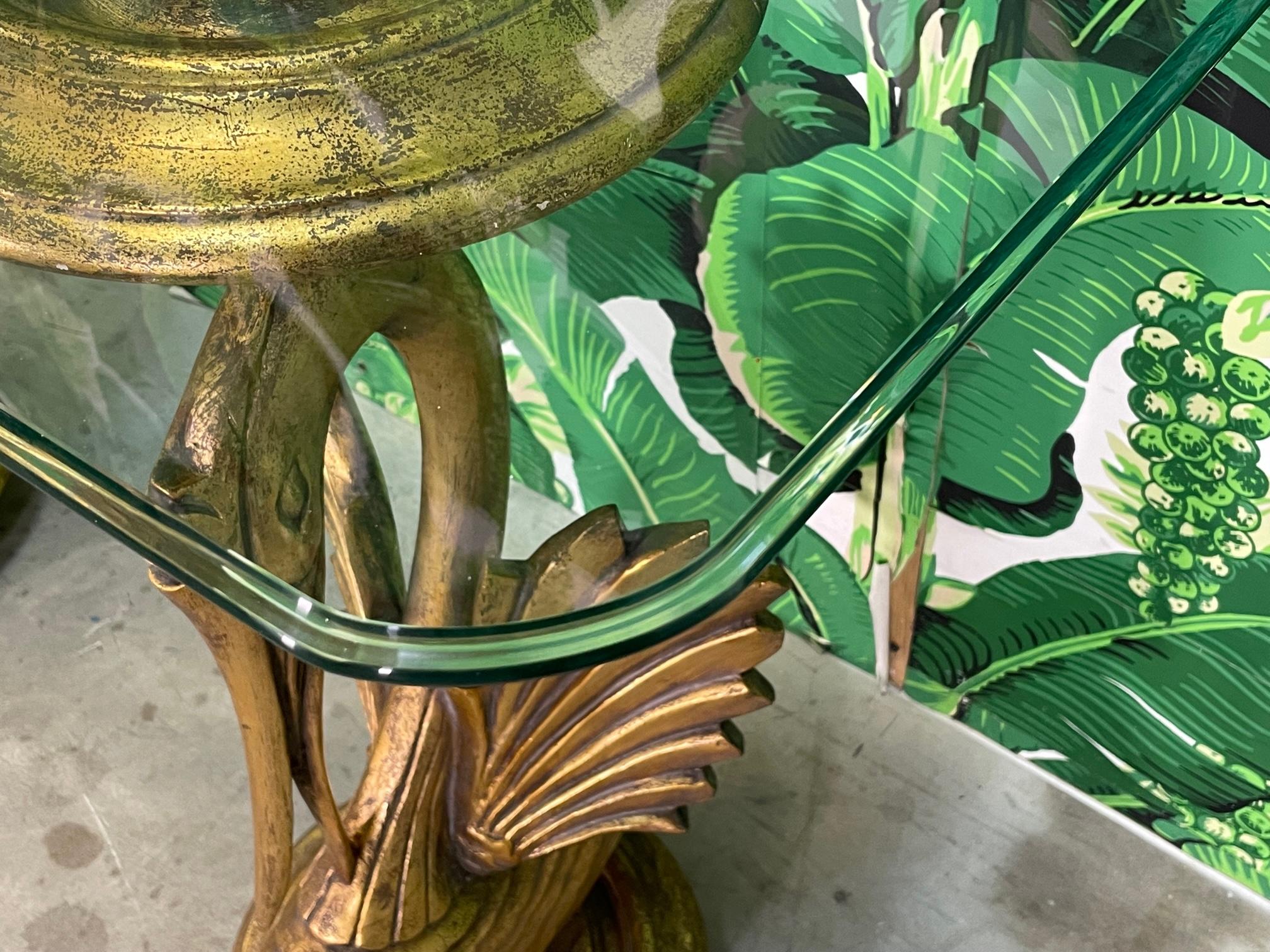 Gilded Carved Wood Swan Console Table 4