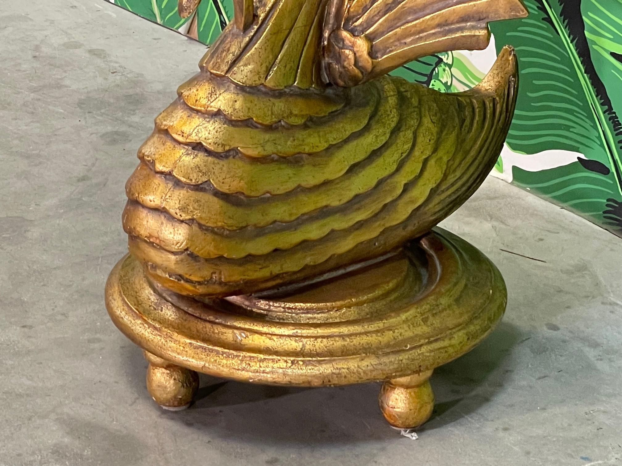 Table Console Cygne en bois sculpté doré en vente 2