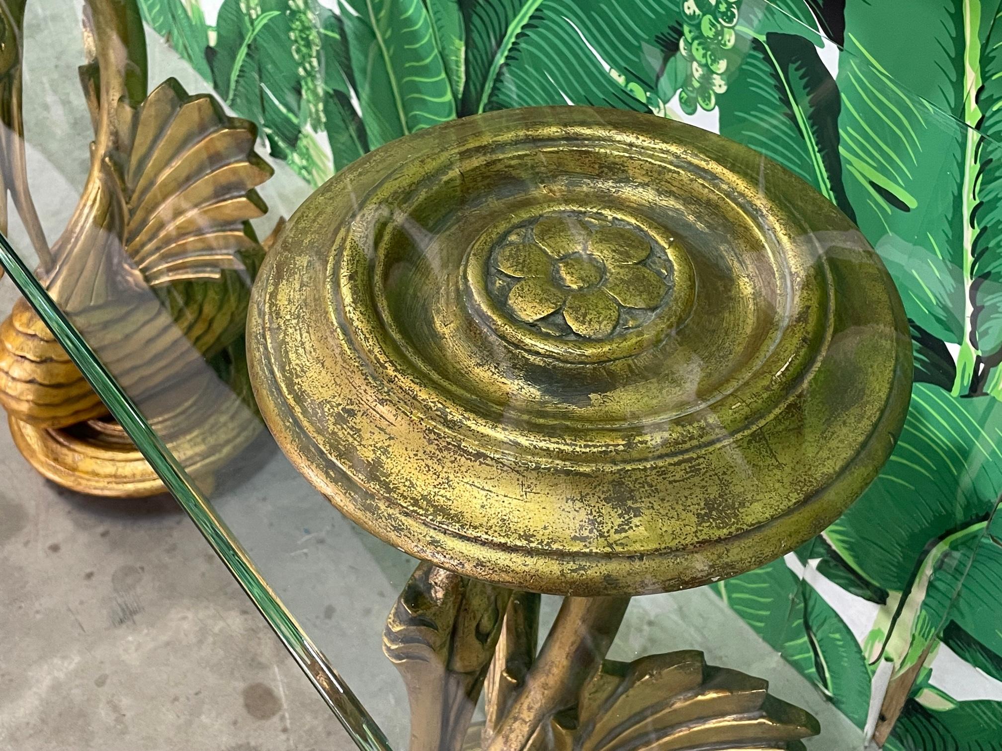 Table Console Cygne en bois sculpté doré en vente 3