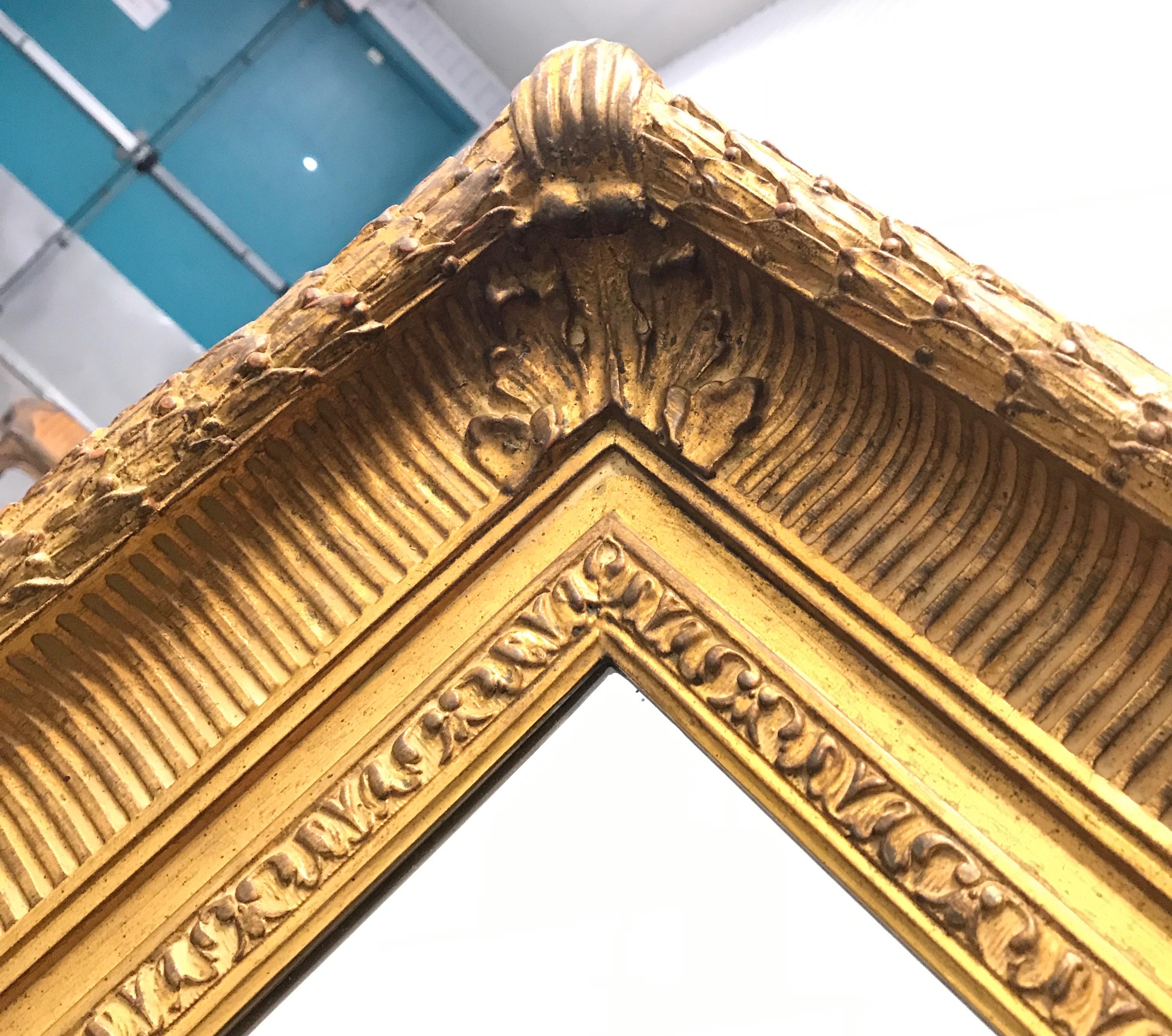 Gilded Carver's Guild London Beveled Mirror In Good Condition For Sale In West Palm Beach, FL
