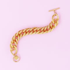 Vergoldetes Gliederarmband mit Kettengliedern von Anne Klein, 1980er Jahre