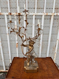 Gilded Cherub Five Branch Table Lamp