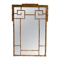 Miroir en faux bambou doré de style Chippendale chinois