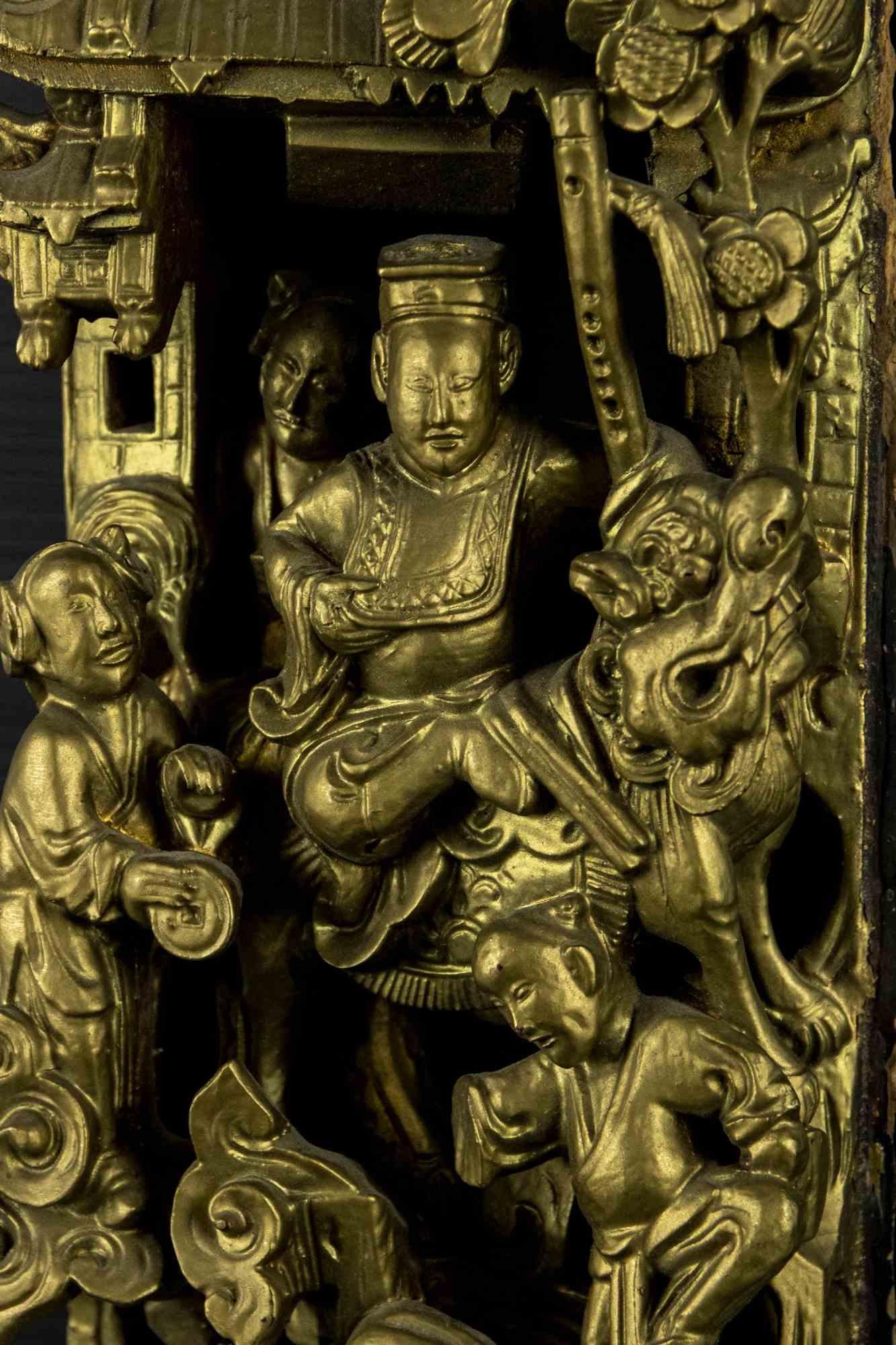 Carved Gilded Chinese Wood Decoration, Italy, Mid-20th Century