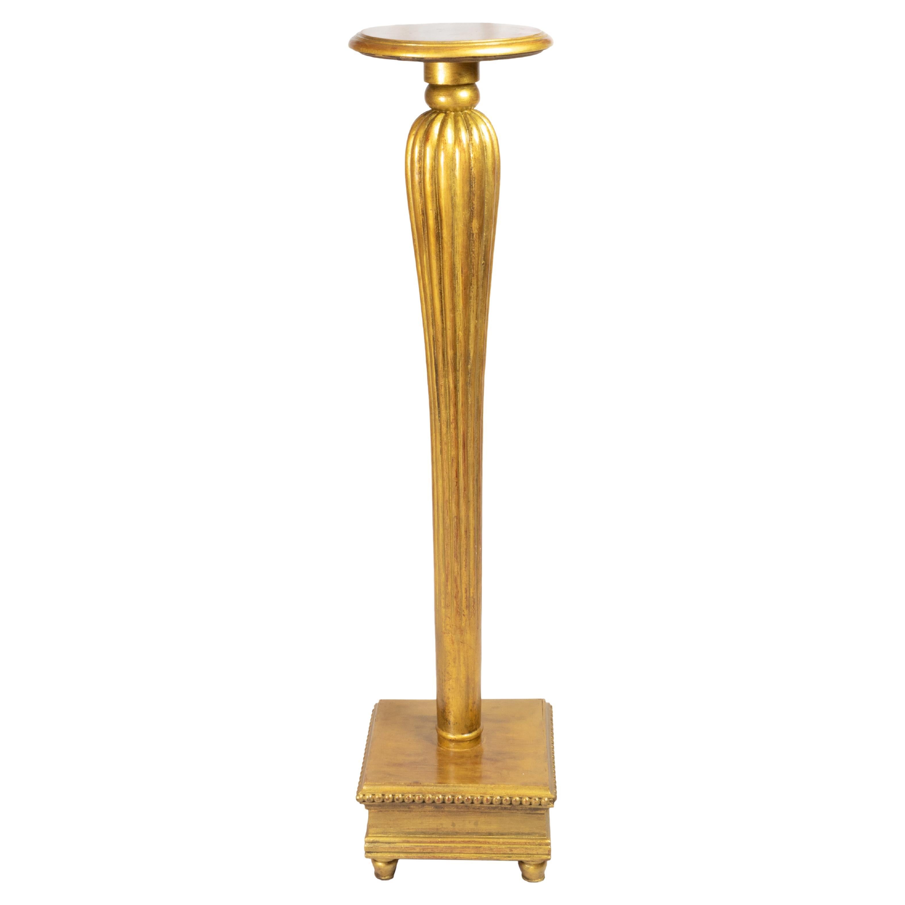 Colonne / Pedestal classique en bois doré, 20e siècle