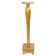 Gilded Classical Wooden Column / Pedestal, 20th Century