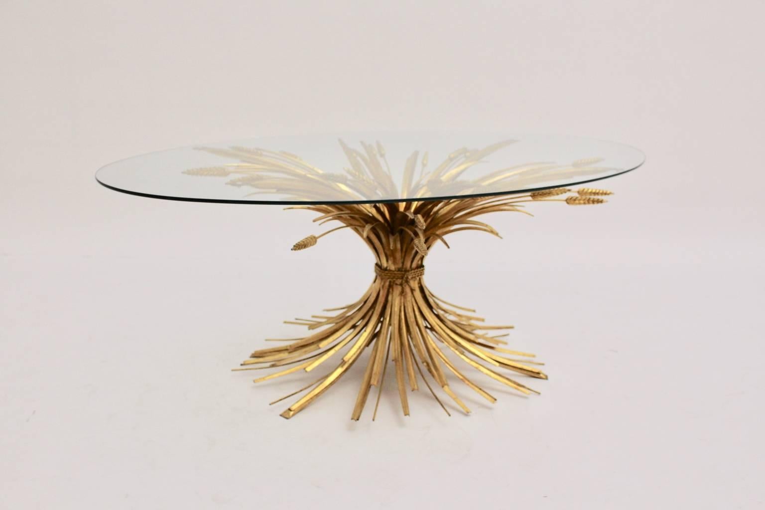 Gilded Coco Chanel Style Coffee Table France circa 1961 Hollywood Regency 3