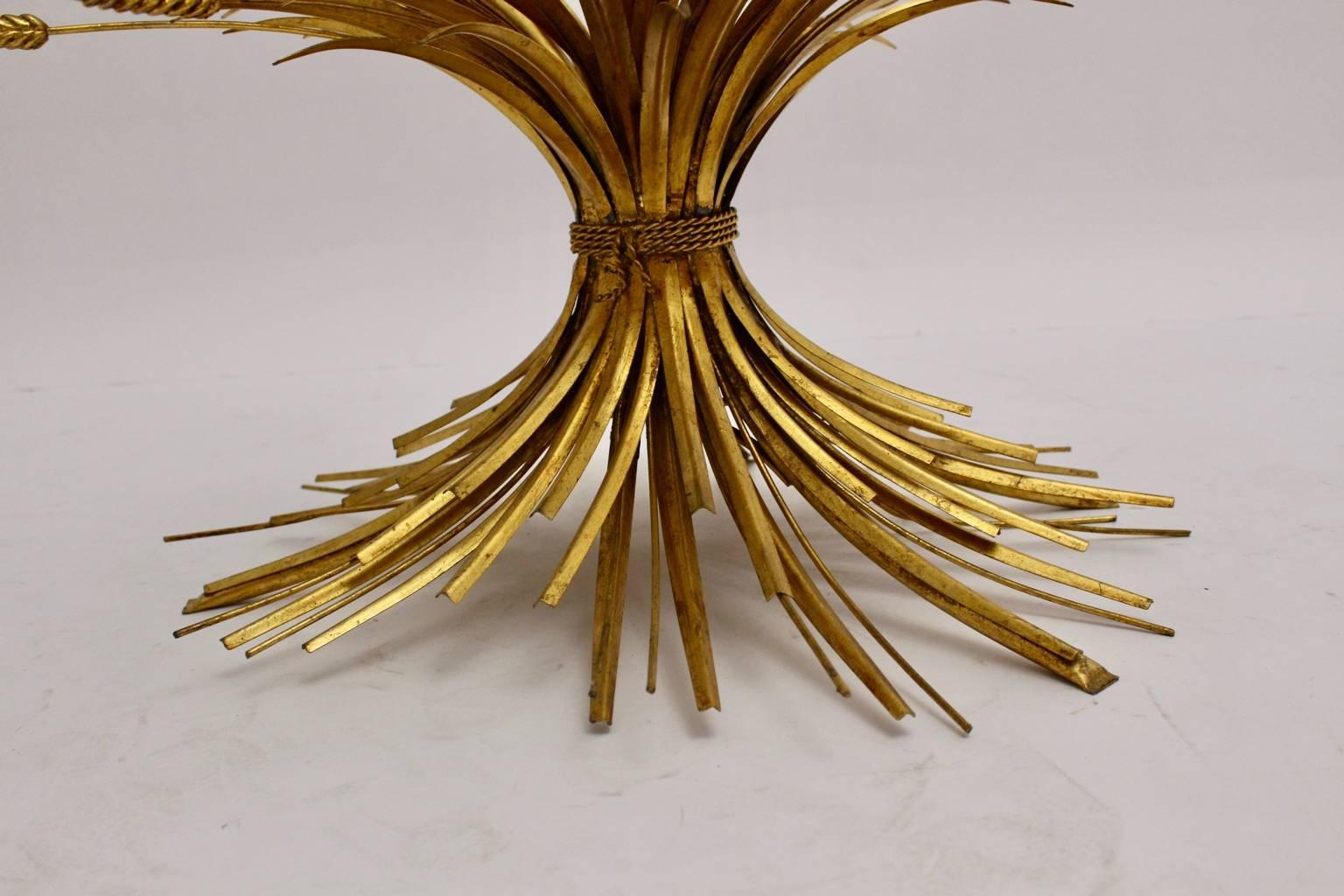 Gilded Coco Chanel Style Coffee Table France circa 1961 Hollywood Regency 10