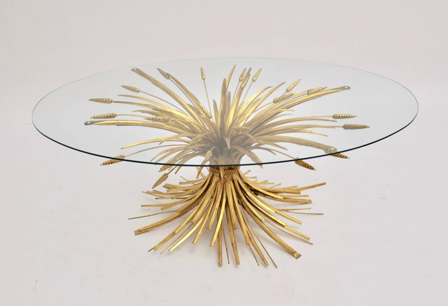 Gilded Coco Chanel Style Coffee Table France circa 1961 Hollywood Regency In Good Condition In Vienna, AT