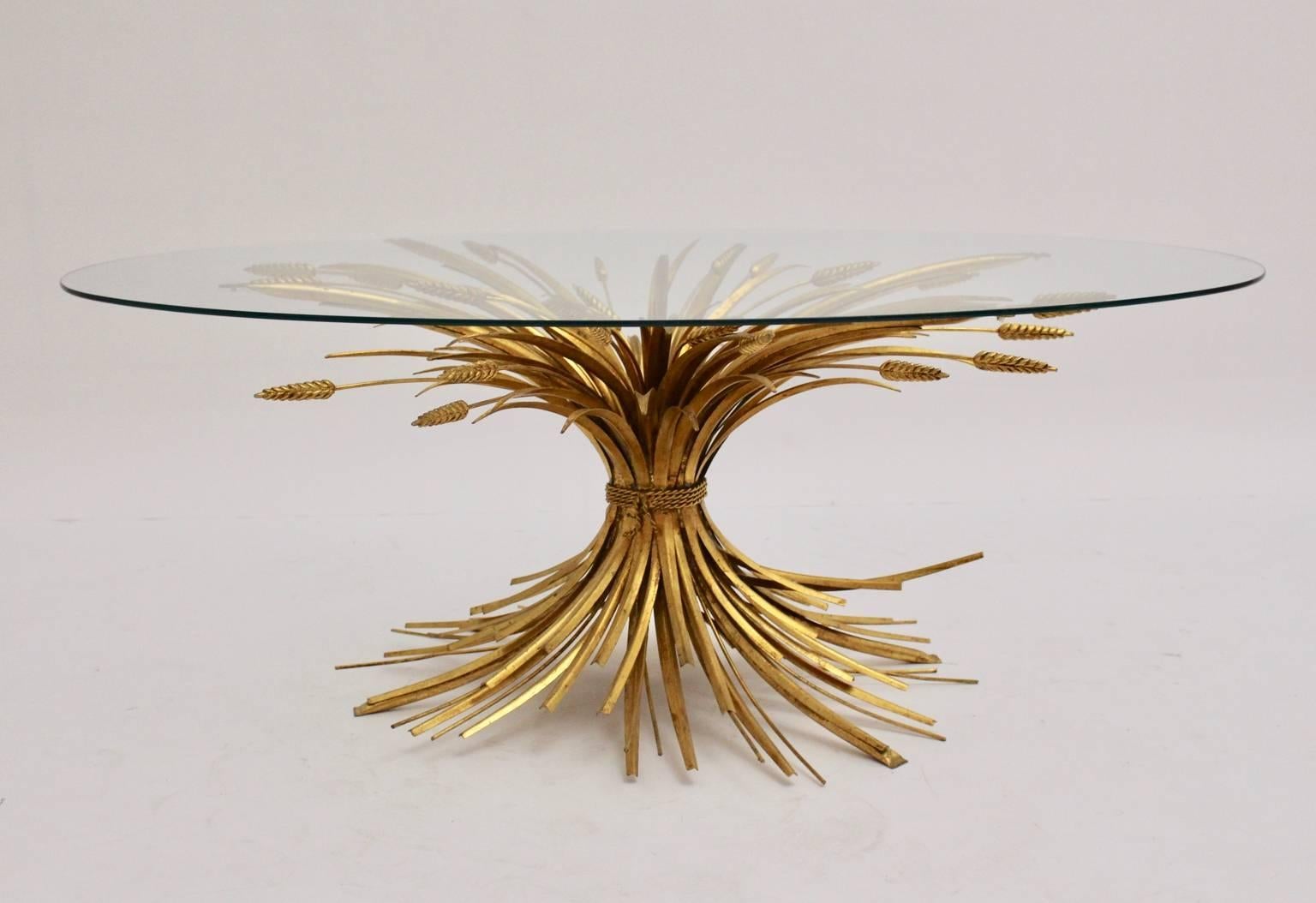 Gilded Coco Chanel Style Coffee Table France circa 1961 Hollywood Regency 1