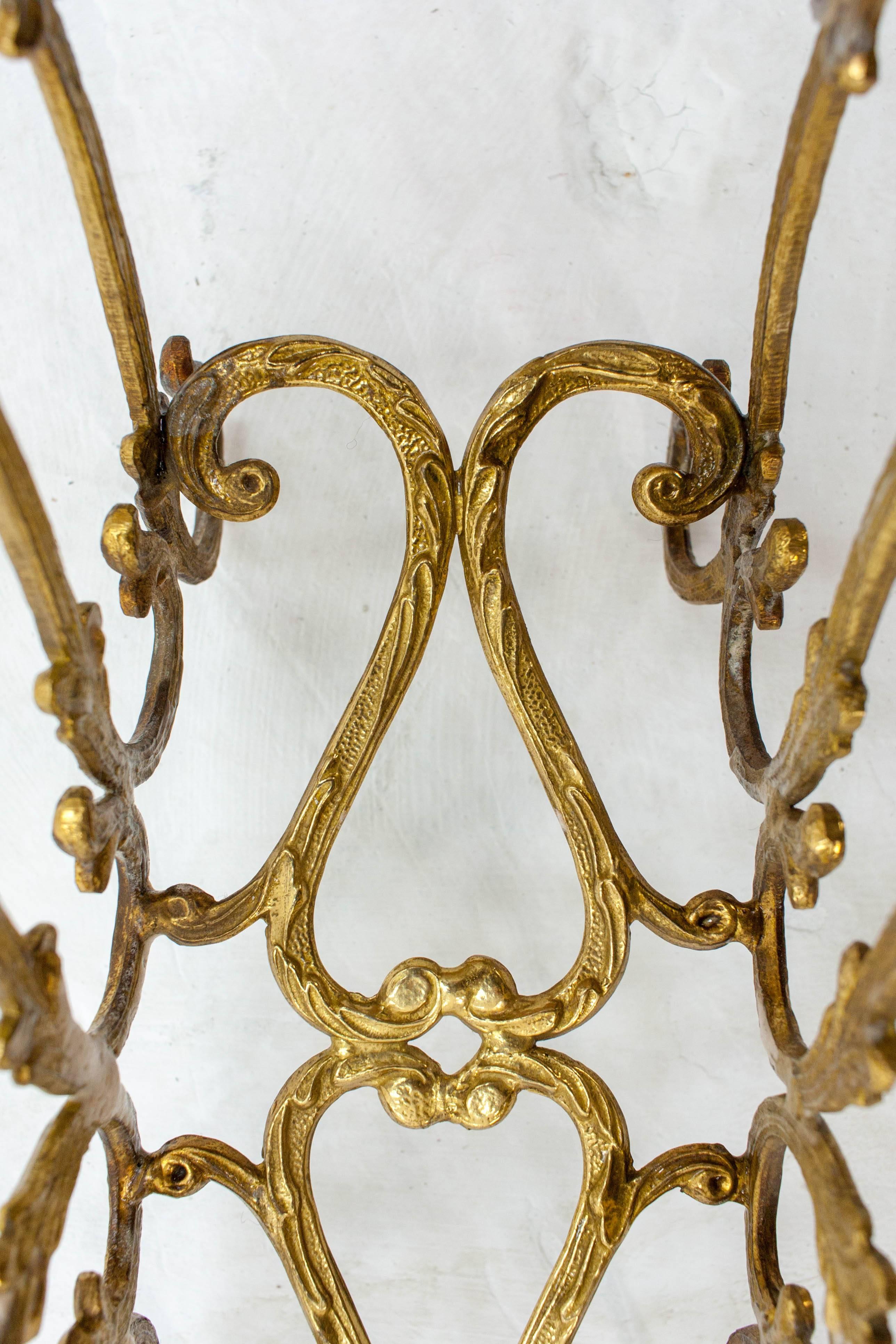 Gilded Copper Rococo Magazine Rack For Sale 3