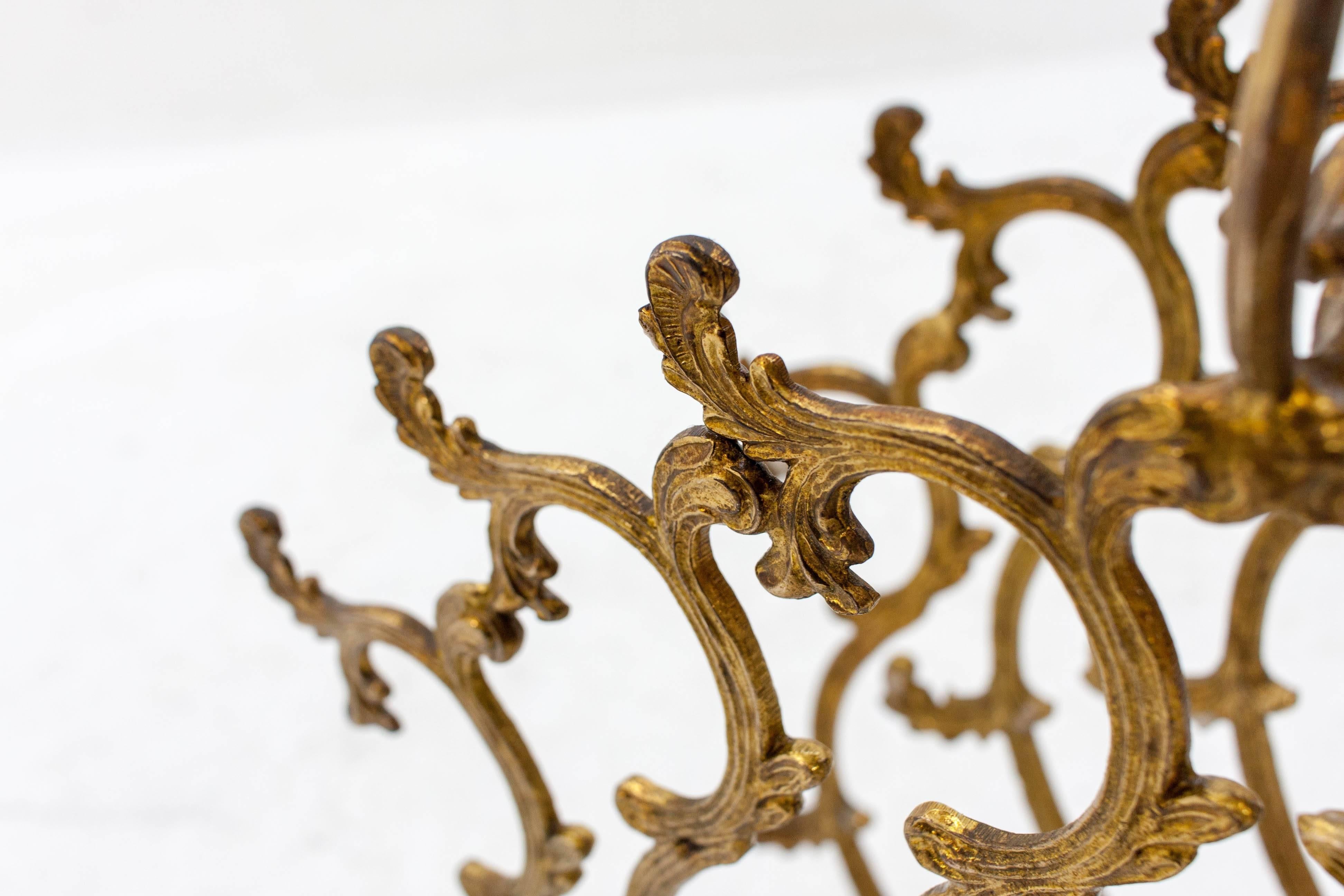 Gilded Copper Rococo Magazine Rack For Sale 5