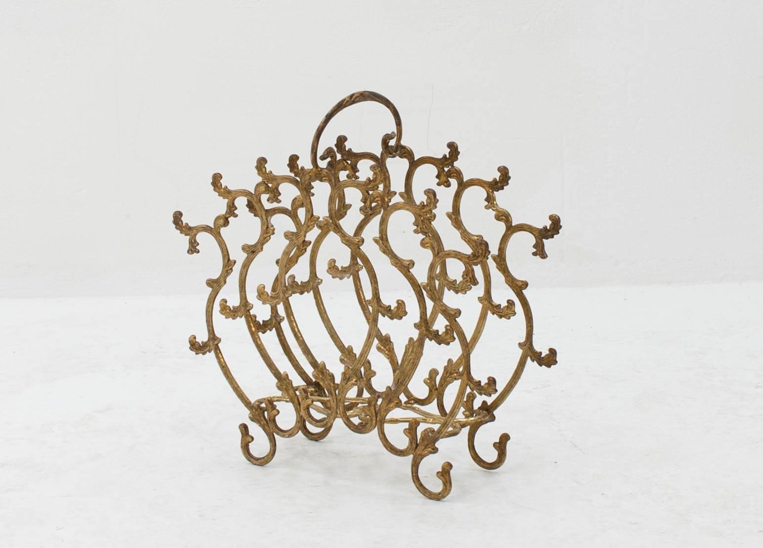 gold wall magazine rack