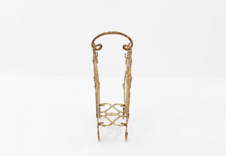 Gilded Copper Rococo Magazine Rack For Sale at 1stDibs
