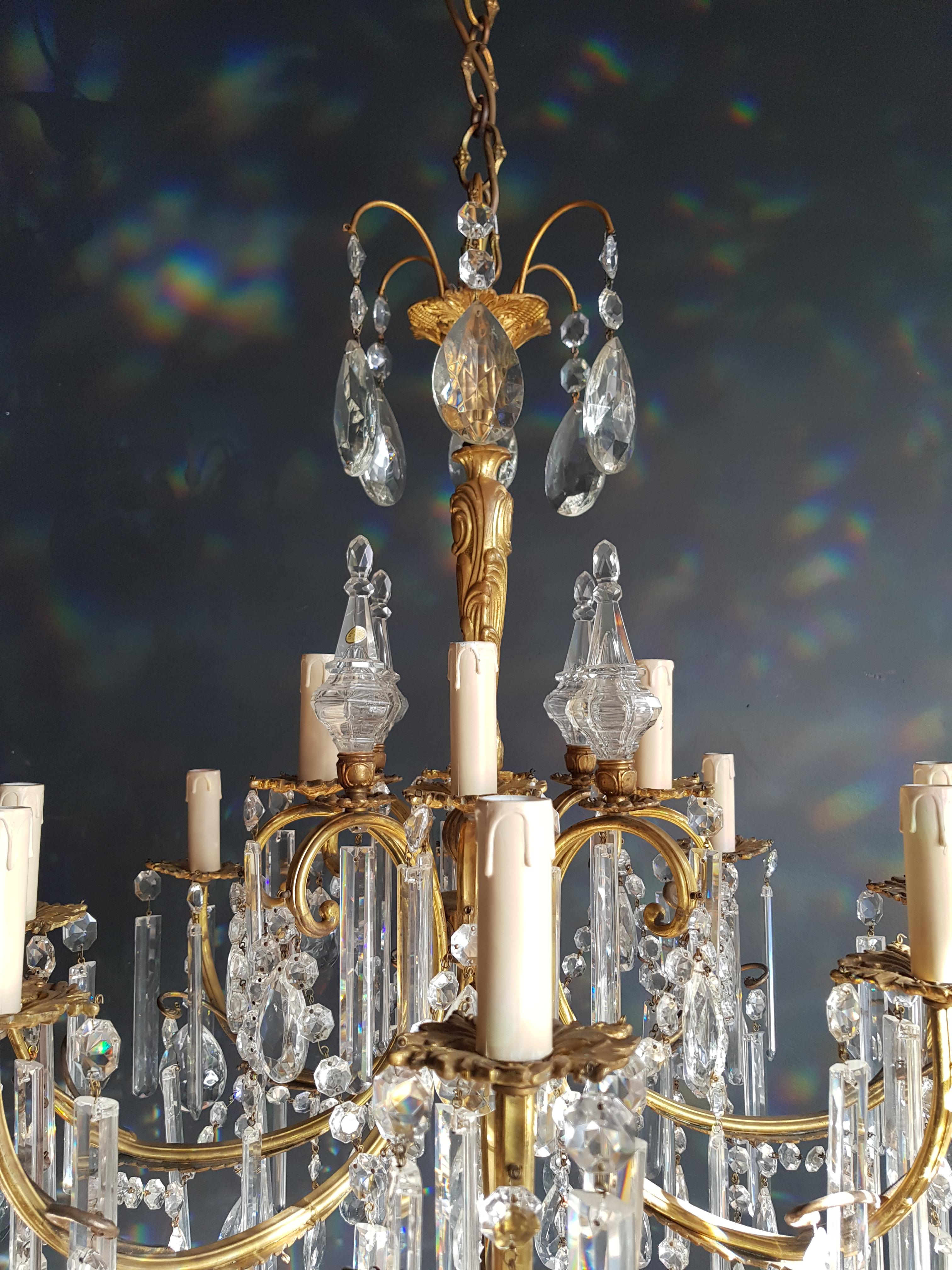 Gilded Crystal Bohemia Chandelier Antique Ceiling Lamp Lustre Art Nouveau Candel 2