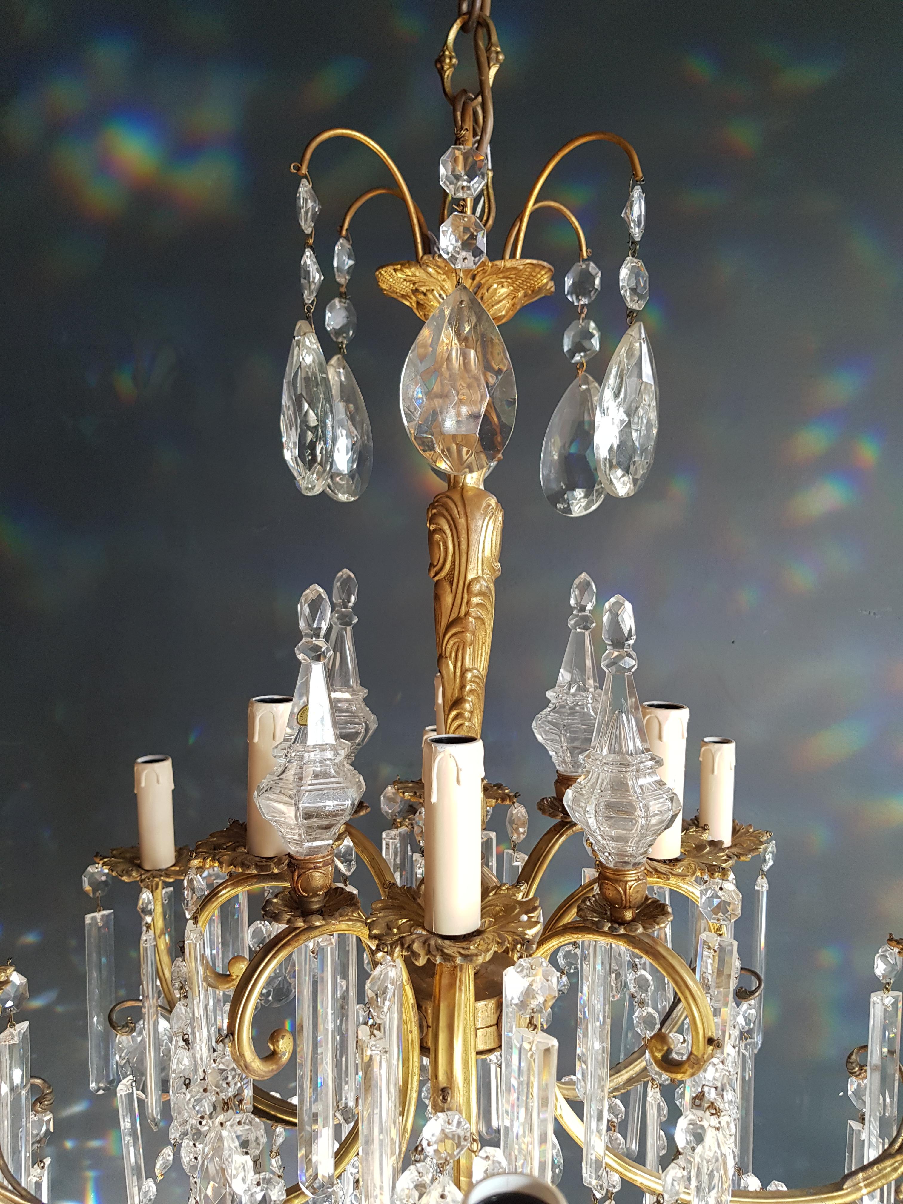Gilded Crystal Bohemia Chandelier Antique Ceiling Lamp Lustre Art Nouveau Candel 3